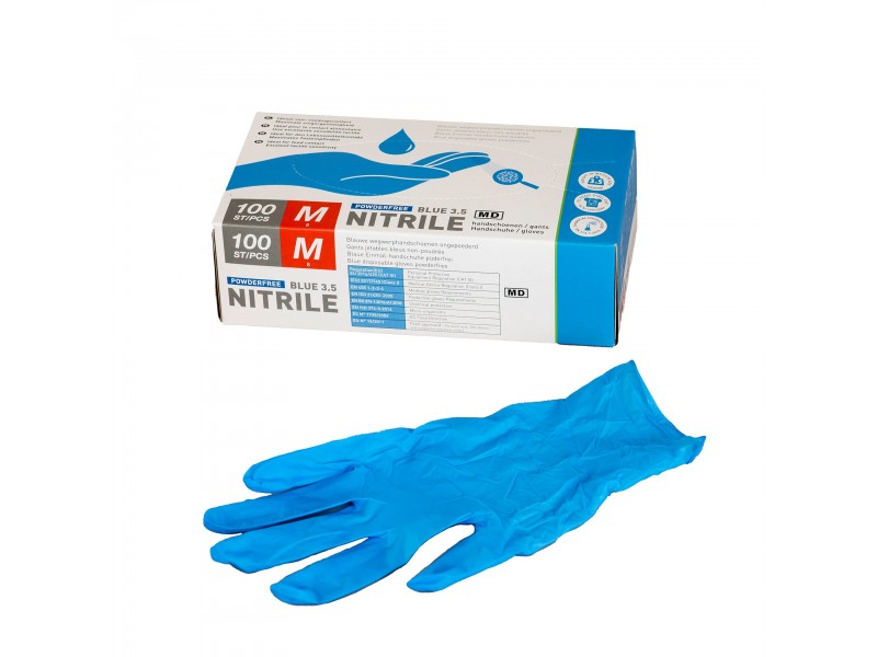 Rokavice nitril MODRE nepudrane M srednje 100 kos Zaščitna oprema