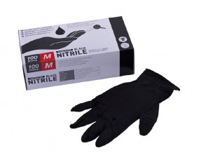 Rokavice nitril ČRNE nepudrane M srednje 100 kos Zaščitna oprema