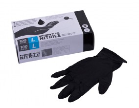 Rokavice nitril ČRNE nepudrane L velike 100 kos Zaščitna oprema