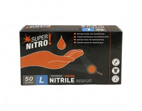 Rokavice nitril SUPER NITRO oranžne, nepudrane L, velike 50 kos Zaščitna oprema