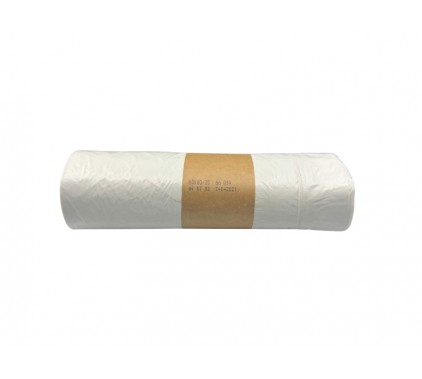 Vrečke PE-LD za koše 60 x 80 cm, S TRAKOM, bela, 20 kos Koši in zbiralniki za odpadke