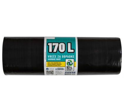 Vrečka PE-LD za koše 80 x 120 cm, S TRAKOM, črna, 10 kos Koši in zbiralniki za odpadke