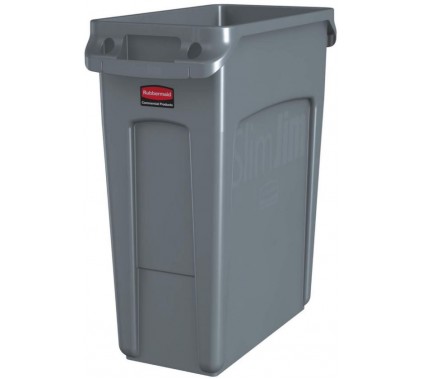 Zbiralnik odpadkov Slim Jim z ročaji in zračnim kanalom 60 L siv Koši in zbiralniki za odpadke