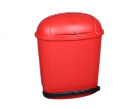 Koš z nožnim odpiranjem pokrova 56 L rdeč ** Koši