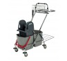 Čistilni voziček NEW QUEEN PRO 2 x 17 L z ožemalnikom, držalom vreče za smeti in košaro za pribor Vozički
