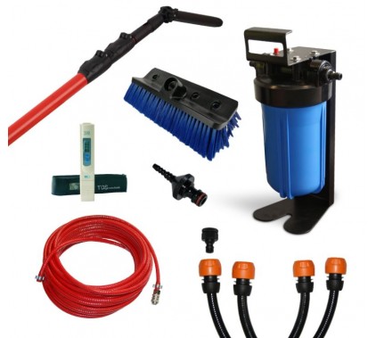 Set za čiščenje steklenih površin z mehko vodo, small Pripomočki za čiščenje