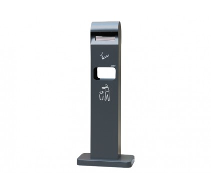 Pepelnik stoječ s košem za smeti, črn, 12,5 L Koši, zbiralniki in vrečke za odpadke