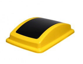 Pokrov koša SLIM, črno rumen Koši, zbiralniki in vrečke za odpadke