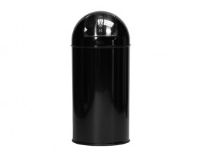 Koš s premičnim pokrovom PUSH, črn, 40 L Koši, zbiralniki in vrečke za odpadke