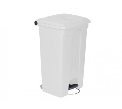 Koš z nožnim odpiranjem, bel, 90 L Koši, zbiralniki in vrečke za odpadke