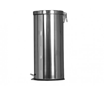 Koš z nožnim odpiranjem CLASSIC, nerjaveče jeklo, 30 L